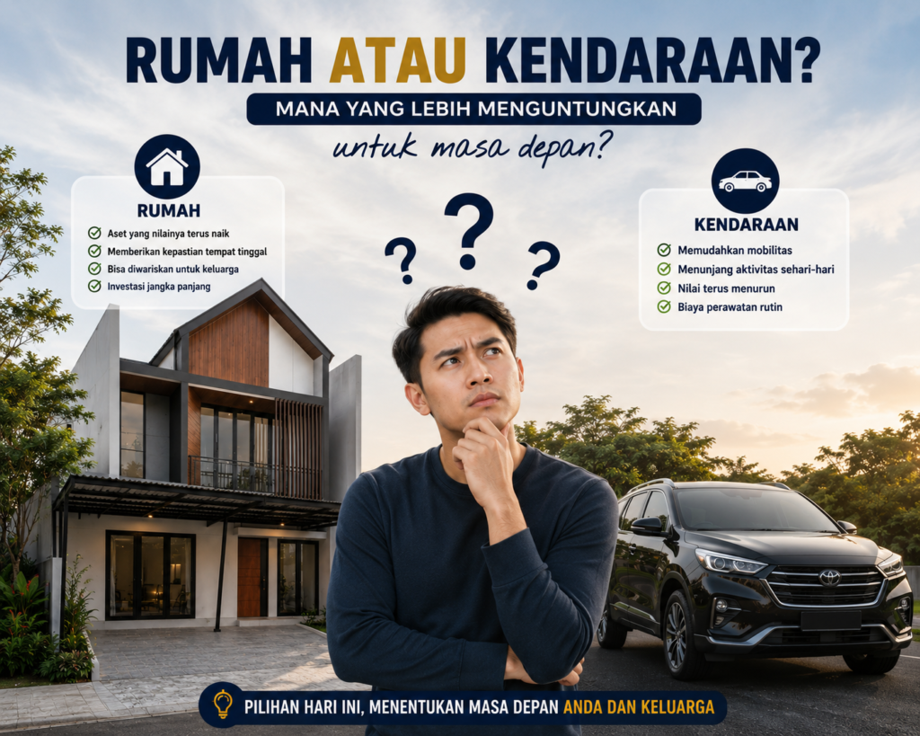 Rumah atau kendraan mana yang lebih penting?