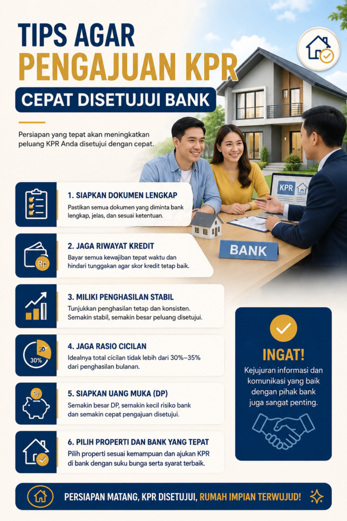 Tips pengajuan Kpr agar ceat disetujui bank